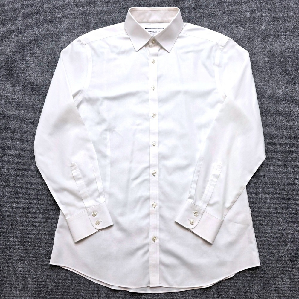 Charles Tyrwhitt Men's Dress Shirt 16 34 Extra Slim Fit White Non-Iron 41 86cm - Picture 2 of 15